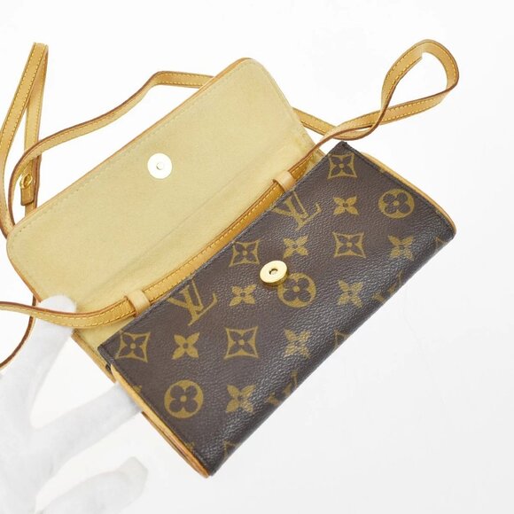 LOUIS VUITTON Pochette Twin PM 2Way Shoulder Clutch Bag Monogram M51854 35KB312 - Picture 9 of 14
